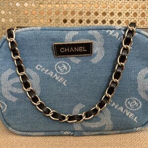 GWP Denim Shoulder Bag with Chain Strap